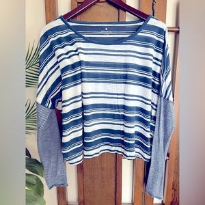 Athleta Serenity striped dolman long sleeve top